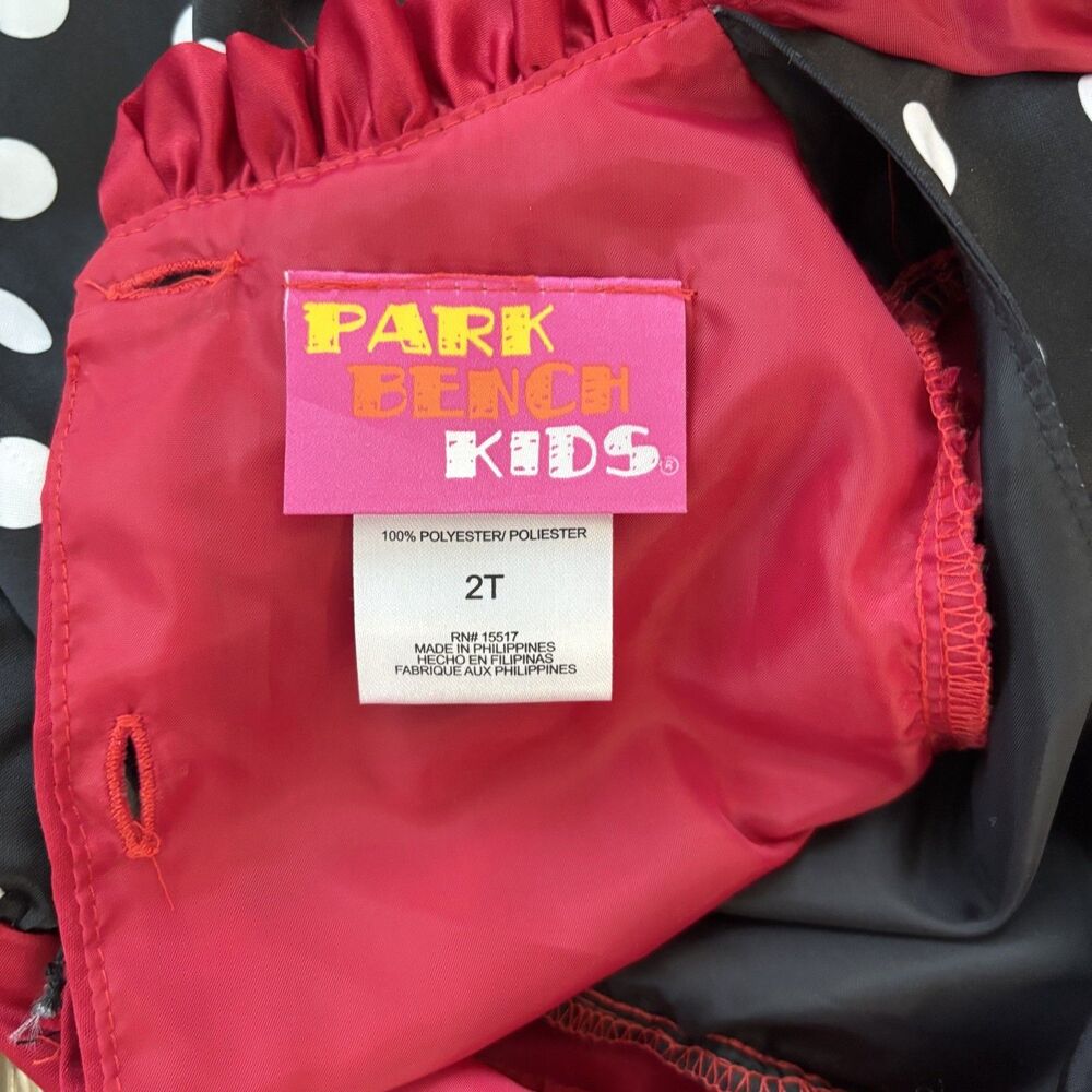 Bench Park Kids Girl Toddler Dress Size 2T Red Black Wedding Event Church Minnie - Picture 4 of 9